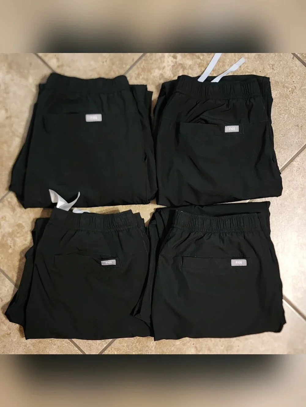 Large TALL Black Figs Lined Scrub Pants - Lot of 4